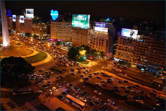 Night time view from the hotel
